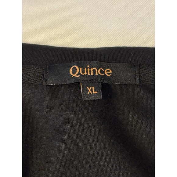 QUINCE Tencel Jersey Midi True Wrap Dress Women XL Black Short Sleeve Minimal - Picture 3 of 12